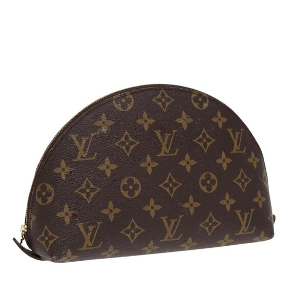LOUIS VUITTON Monogram Trousse Demi Ronde Cosmetic Pouch M47520 LV Auth 89289 - Picture 1 of 16